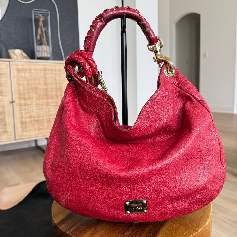 Hard to Find!! Jimmy Choo Red Leather Sky Hobo Bag
